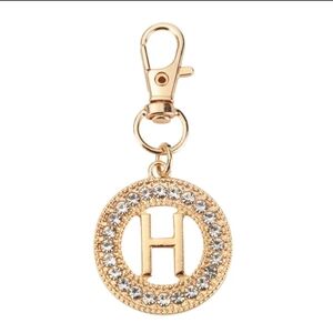 Gold and Silver Keychain Charm "H"
